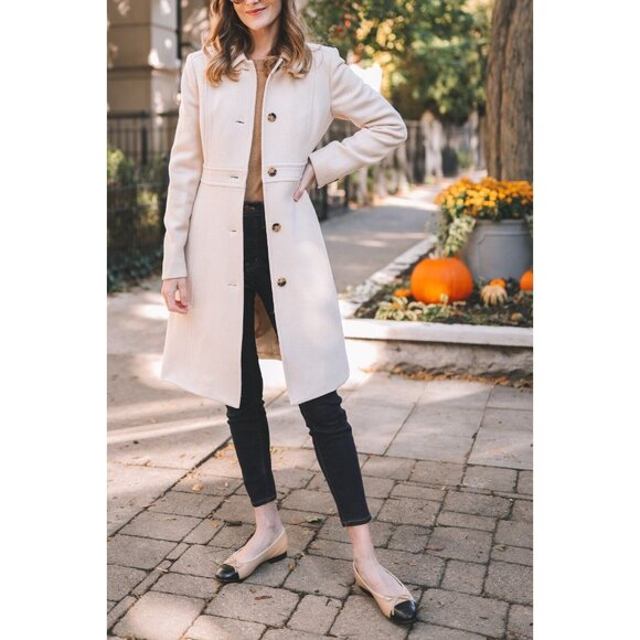 NWT J.Crew Classic Lady Day Coat in Vintage White Ivory Doublecloth Wool 16T - Picture 10 of 13